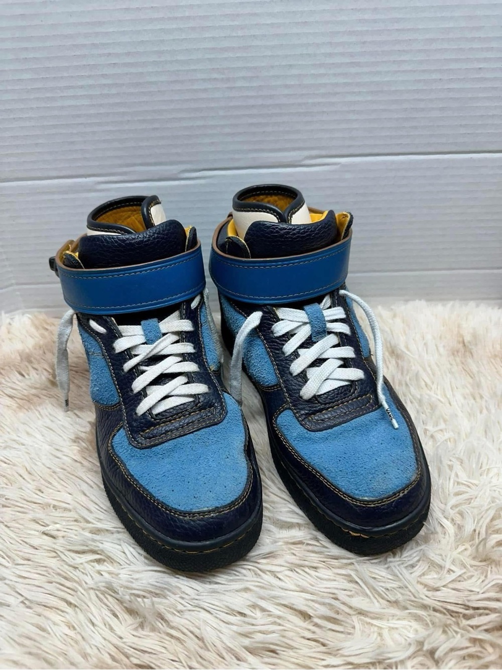 Coach Space Collection Blue High-Top Sneakers with Strap